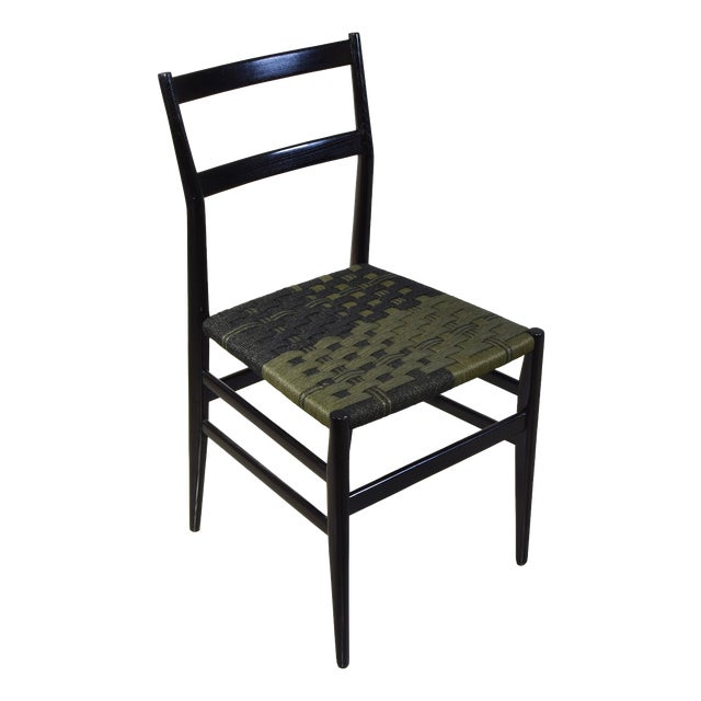 Leggera Chair in Black Lacquered Ash by Gio Ponti for Cassina, 1950s For Sale