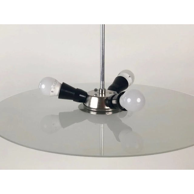 Czech Bauhaus Glass Plate Pendant Lamp, 1930s For Sale - Image 6 of 13