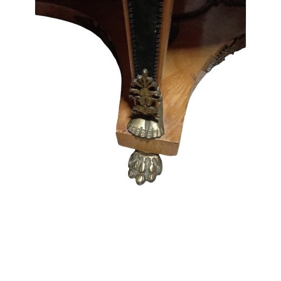 1920s 1920 Neoclassical Art Deco Empire Style Bronze Bird-Eye Mable Center Table For Sale - Image 5 of 8