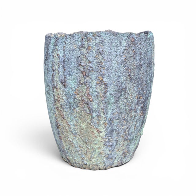 Early 20th Century Antique Industrial Refractory Crucible Planter, Wabi-Sabi Foundry Vessel For Sale - Image 5 of 11