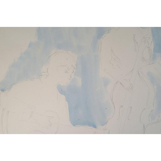 Modern Depicting Musicians, 20th Century, Watercolor For Sale - Image 3 of 8