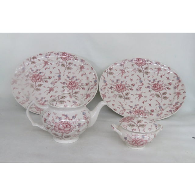 Mulberry Home Collection Tea Pot Creamer Sugar Bowl Two Serving Plates For Sale - Image 12 of 12