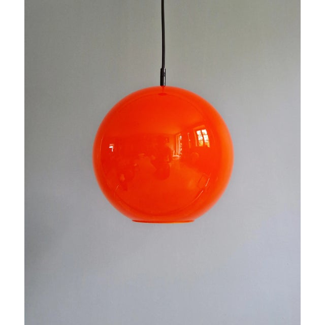 Vintage Orange Opaline Pendant Light from Lita, 1970s For Sale - Image 10 of 16