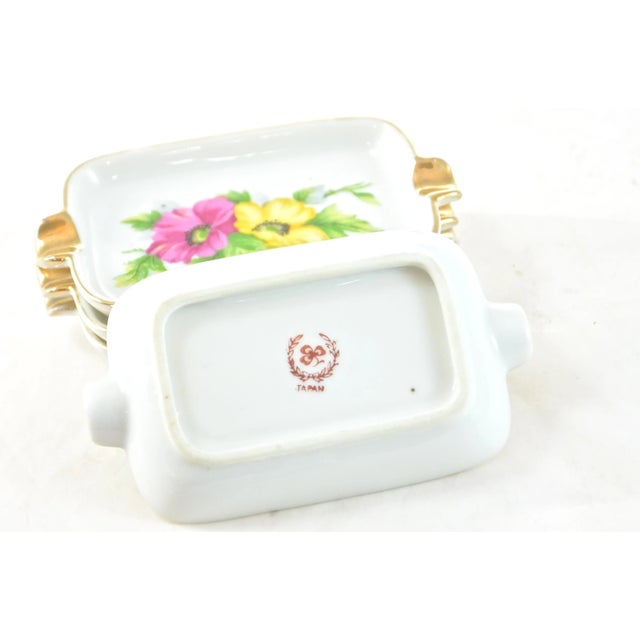Floral Gilt Ashtrays - Set of 4 For Sale - Image 4 of 4