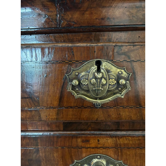 Brown English Queen Anne Chest on Stand 18th Century Burl Walnut For Sale - Image 8 of 8