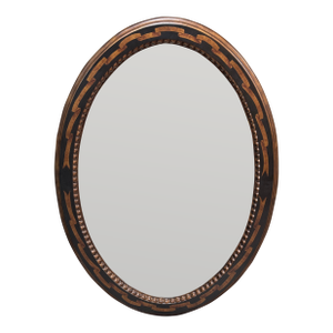 Neoclassical Inlaid Burl Wood Wall Mirror