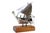 Silver Silver Boat with Applications and Wooden Base For Sale - Image 8 of 8