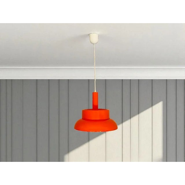 Mid-Century Modern Mid-Century Modern Orange Hanging Lamp in Acrylic, 1960s For Sale - Image 3 of 13