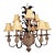 Vintage Pineapple Chandelier With Fabric Shade For Sale