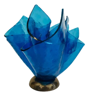 Was Fedrigolli Sculptural Glass 1980s Italian Vase