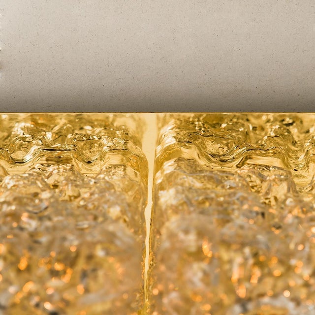 Large Thick Textured Glass Ceiling Flushmount from Kaiser, 1960s For Sale - Image 15 of 18