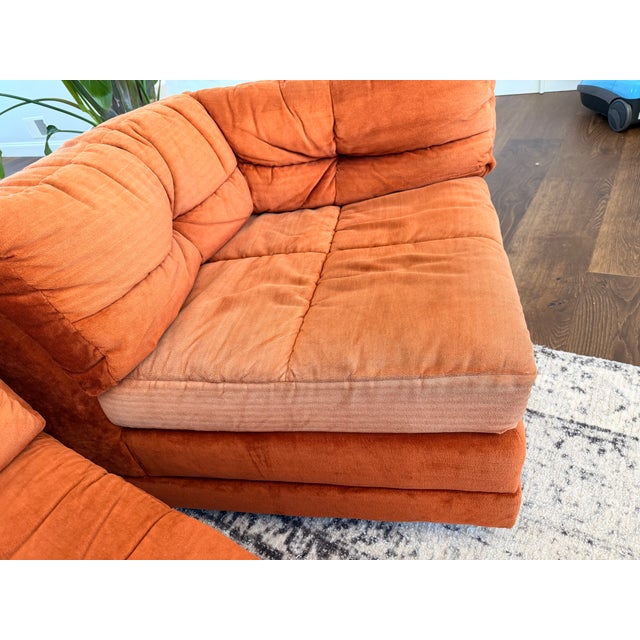 Vintage 1970s Burnt Orange Modular Sectional Sofa in the Style of Milo Baughman For Sale - Image 15 of 15