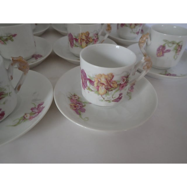 Limoges, France Antique French Limoges Cocoa/Demitasse - Service for 8 For Sale - Image 4 of 11