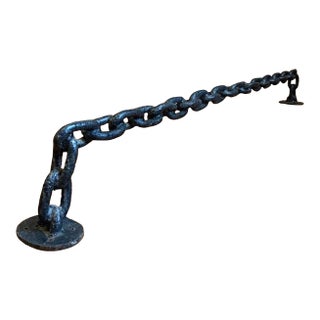 Late 20th Century Custom Brutalist Architectural Salvage Chainlink Bar Rail For Sale