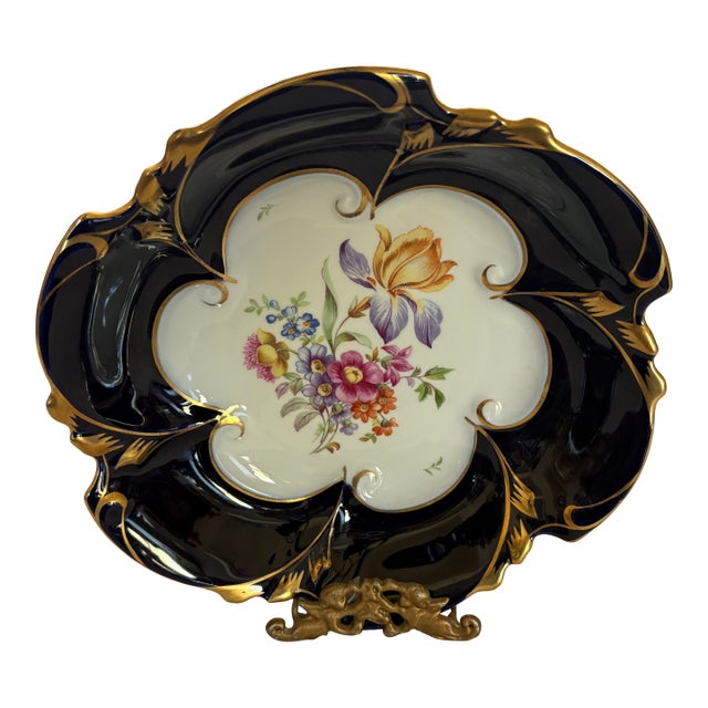 Mid 20th Century Hand Painted German Serving Bowl For Sale