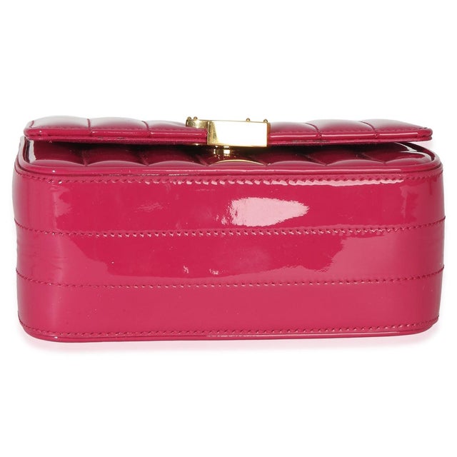 2010s Pink Patent Matelasse Monogram Small Vicky Chain Bag For Sale - Image 5 of 9