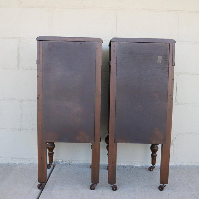 Art Deco Pair of 1930s Depression Era Upcycled Vanity Nightstands For Sale - Image 3 of 16