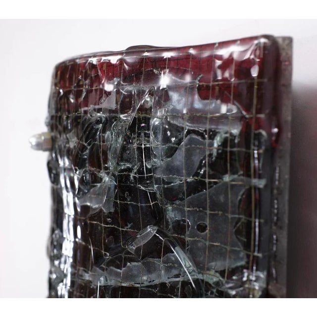 A Rare Mid-Century crackled Glass wall lamp made by the Dutch art glass studio "Van Tetterode" in Amsterdam. Floris van...