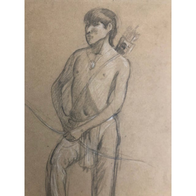 Douglas Volk (1856-1935) Portrait of a Native American b/w a Frontiersman Unsigned but from the Volk estate. Combined...