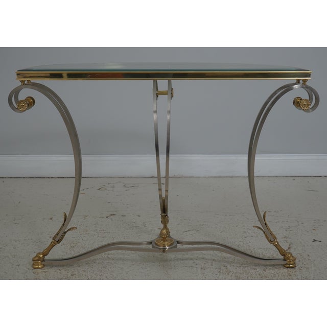 Labarge Brass & Steel Regency Console Hall Table For Sale - Image 13 of 13