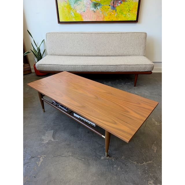 Vintage Refurbished Walnut Coffee Table For Sale - Image 11 of 11