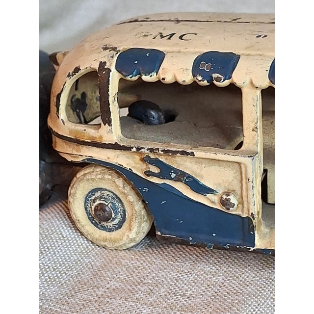 Vintage Extra Large 14.5" 1934 Arcade Cast Iron Greyhound Bus Tram Century of Progress Chicago World Fair - Very Well Preserved For Sale - Image 9 of 18