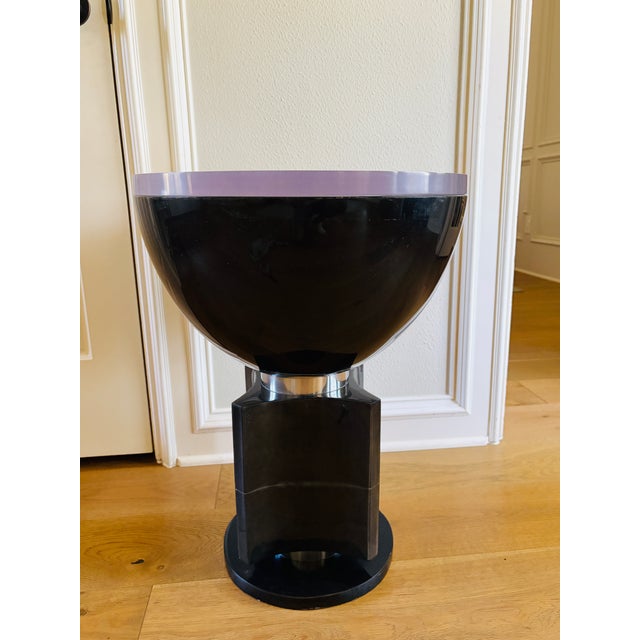 Monumental Postmodern Sculptural Smoked Acrylic & Aluminum Side Table, C. 1980s For Sale - Image 15 of 18