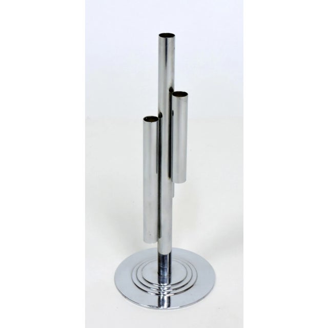 Art Deco 1930s Art Deco Chase Tubular Chrome Bud Vase by Ruth & William Gerth For Sale - Image 3 of 8