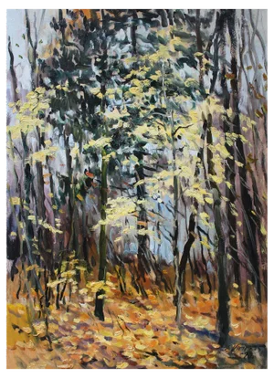 Edgars Vinters, Autumn Foliage, 1990, Oil on Cardboard