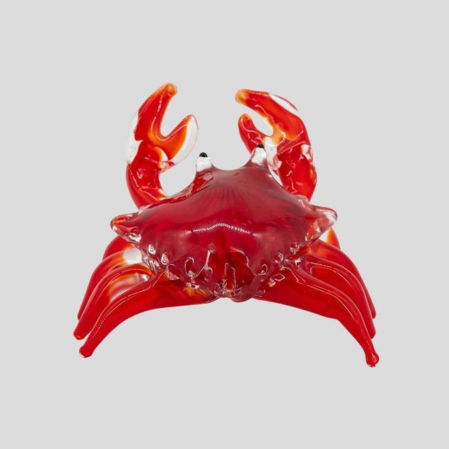 Vintage Red Murano Glass Crab Sculpture, 1960s For Sale - Image 3 of 9
