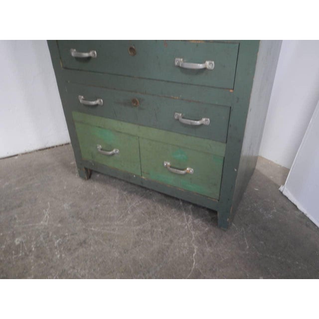 Forest Green Textile Industry Chest of Drawers, 1960 For Sale - Image 8 of 12