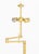 Pair of Holtkoetter Leuchten Adjustable Swing-Arm Floor Lamps, each with brushed brass finish and two bulb fittings,...