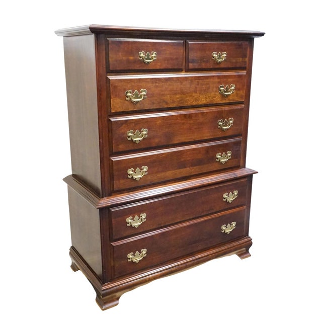 Traditional Cresent Furniture Solid Cherry Traditional Style 40" Chest on Chest 2216 For Sale - Image 3 of 11