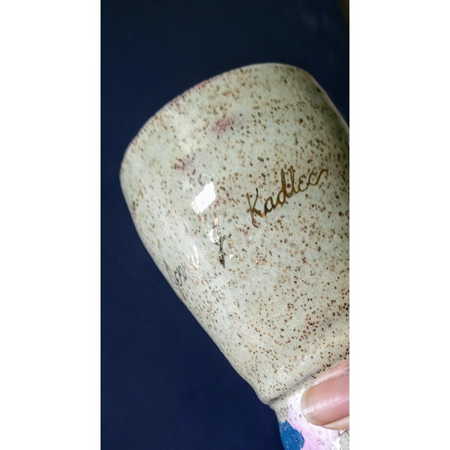 Signed Art Deco Vase Studio Pottery Small Decorative MCM Unique Gift