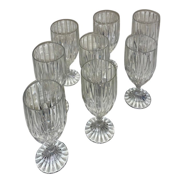 Late 20th Century Mikasa "Park Lane" Crystal Iced Tea Goblets - Set of 8 For Sale