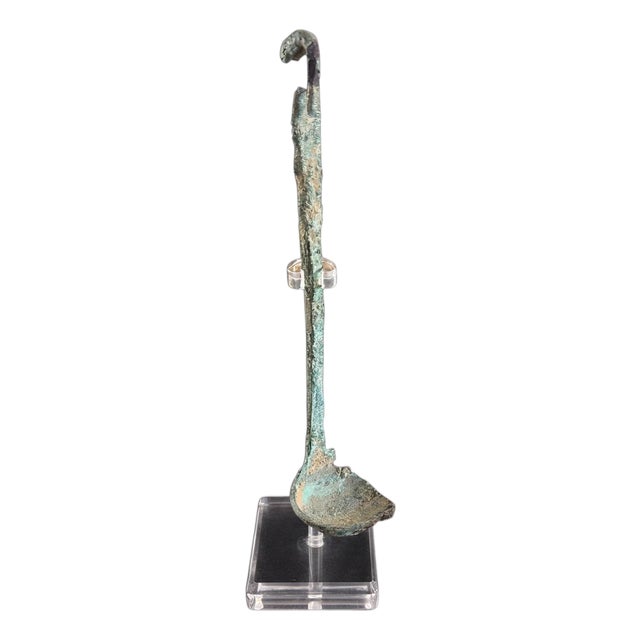 Etruscan Bronze Simpulum Ceremonial Ladle W/ Handle Italy, Circa 6th Century Bce For Sale