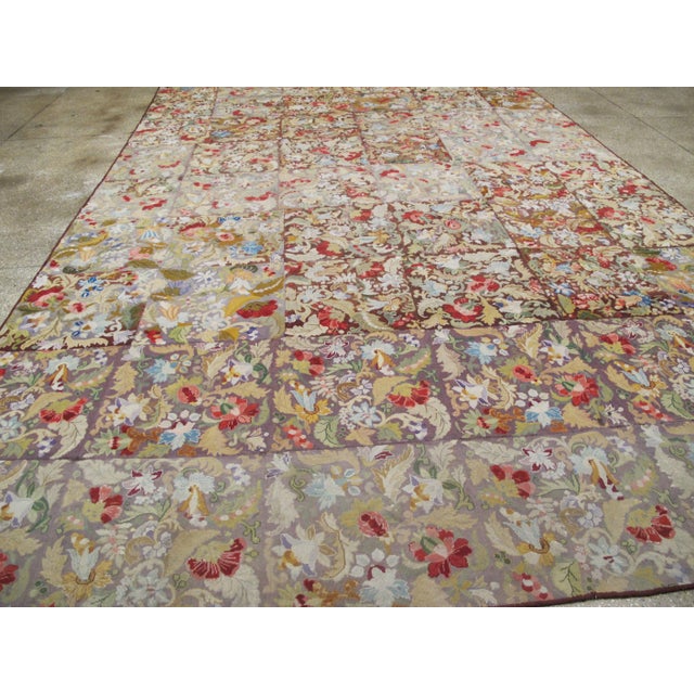 Galerie Shabab Collection Early 20th Century English Needlepoint Rug For Sale - Image 10 of 14