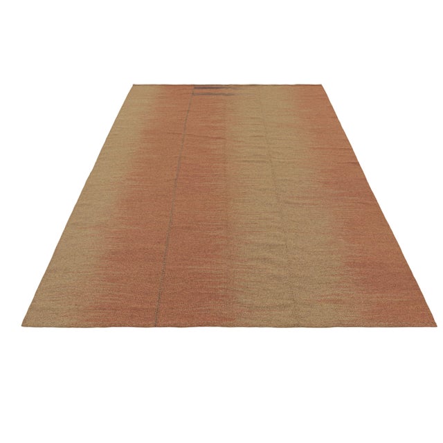 2010s Rug & Kilim’s Contemporary Kilim in Red and Beige Stripes and Geometric Patterns For Sale - Image 5 of 7