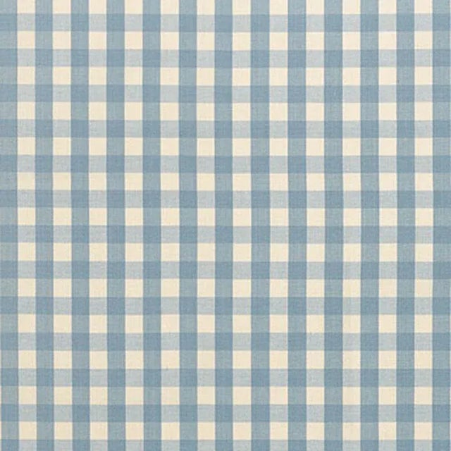 Contemporary Schumacher Elton Cotton Check Fabric in Chambray For Sale - Image 3 of 3