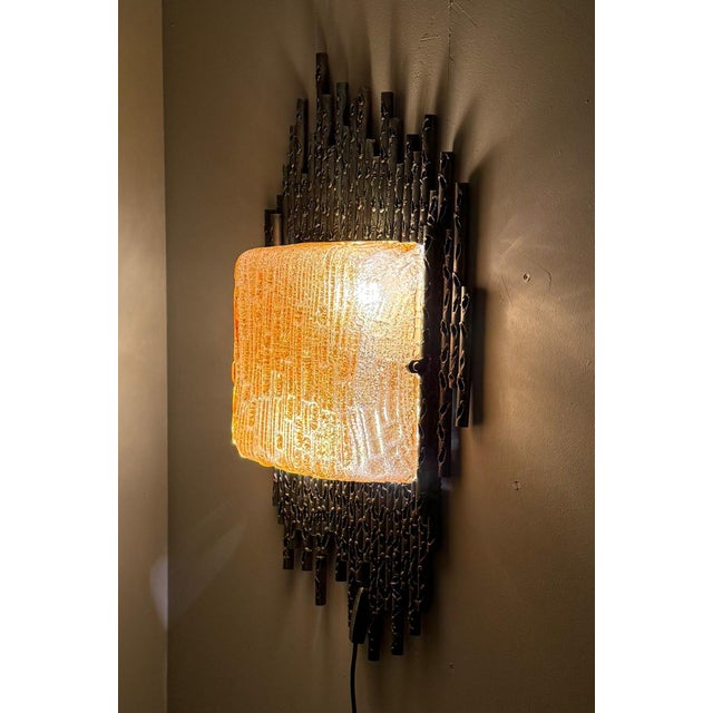 Brown Brutalist Wall Lamp by Marcello Fantoni, Italy, 1970s For Sale - Image 8 of 18