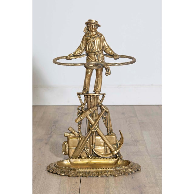 This charming 20th century French umbrella stand is both decorative and functional. Crafted from gilt bronze, it showcases...