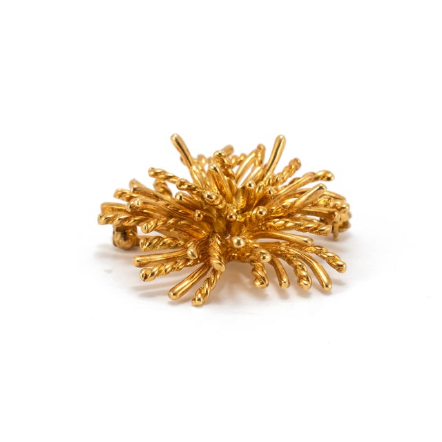 Modern Vintage Tiffany & Co. 18k Yellow Gold Sea Anemone Pin Brooch For Sale - Image 3 of 8