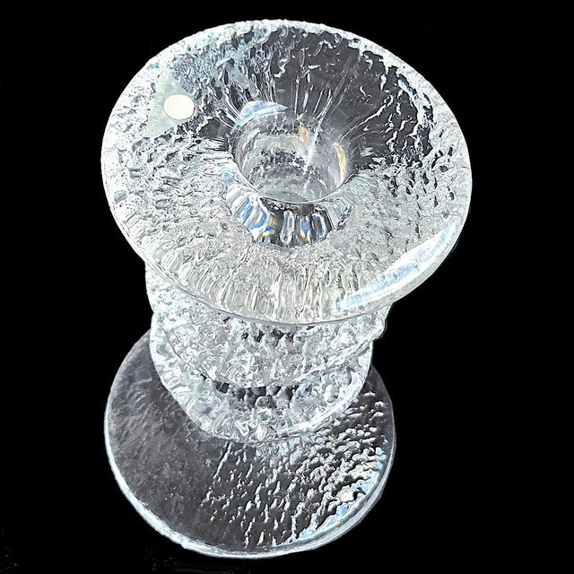 Iittala 1970s Art Glass Candlestick Designed by Timo Sarpaneva for Iitala For Sale - Image 4 of 11