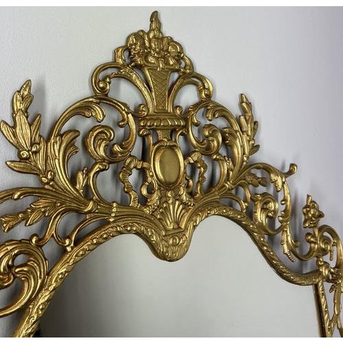 Vintage French Brass Console Table with Marble Top and Mirror, Set of 2 For Sale - Image 4 of 18