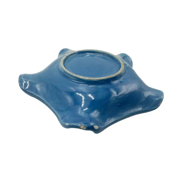 Blue Vintage Hotel Savoy Roma Ashtray Rome, Italy Blue Ceramic Dish Trinket Catchall For Sale - Image 8 of 12