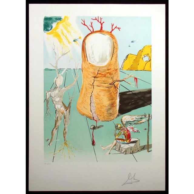Green 1980 "The Thumb" Surrealist Print Hand Signed by Salvador Dali For Sale - Image 8 of 8