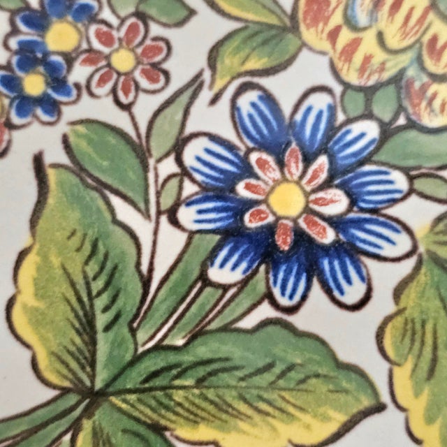 1920s Pierre Dubois French Faience Ceramic Floral Plate, Provincial Hand-Painted Art 9.5" For Sale - Image 4 of 4