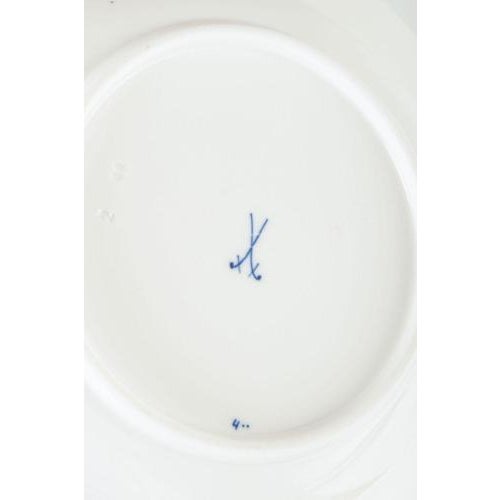Porcelain Soup Plates with Blue Onion Pattern from Meissen, Set of 4 For Sale - Image 4 of 5