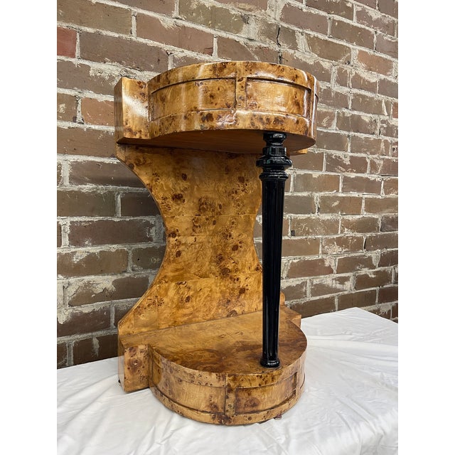 Art Deco Art Deco Style Hourglass Side Table With Fluted Column For Sale - Image 3 of 6