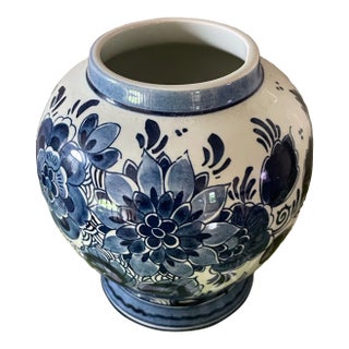 Antique Royal Goedewaagen Delfts Blauw Blue Vase, Holland For Sale